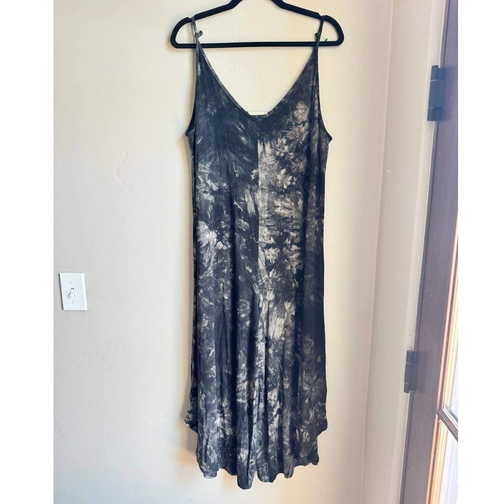 Mikey Joey Tie Dye Boho Jumpsuit L Spaghetti Strap Y2K Euro Summer Clean Girl